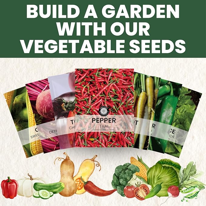 Thai Pepper – 45 Premium Seeds for Planting – Hot, Productive, Compact Variety for the 2026 Season – 400 Milligram Pouch