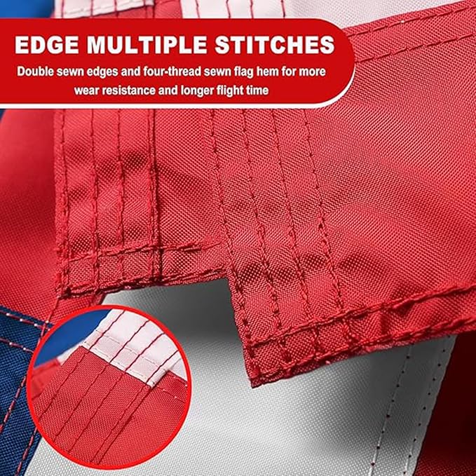 Us Flag 3 x 5 Heavy Duty Outdoor, American flag 600d,Flag Front Porch,Non Fading American Flag, Longest Lasting,with Embroidered Stars Reinforced Material , Brass Grommets,Sewn Stripes-Unmatched Durability in Any Weather.