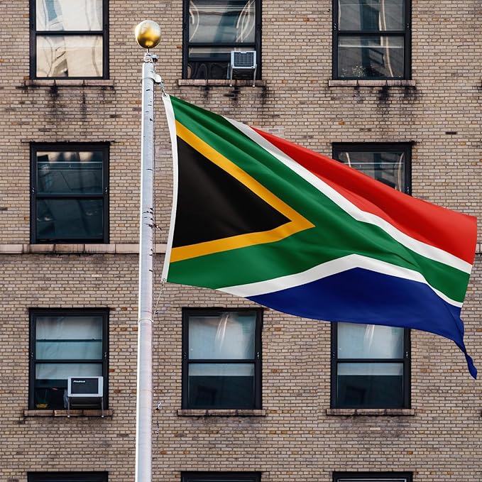ASUNO South Africa Flag 3 × 5 Feet Polyester South African National Banner with 2 Brass Grommets Double Side Vivid Color Fade Resistant for Outside Garden Lawn Patio