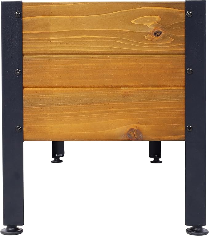 Wood Rectangular Garden Planter Box Raised Bed Outdoor, for Outdoor Plants,Elevated Herbs Vegetables Flowers Great Patio Deck Balcony