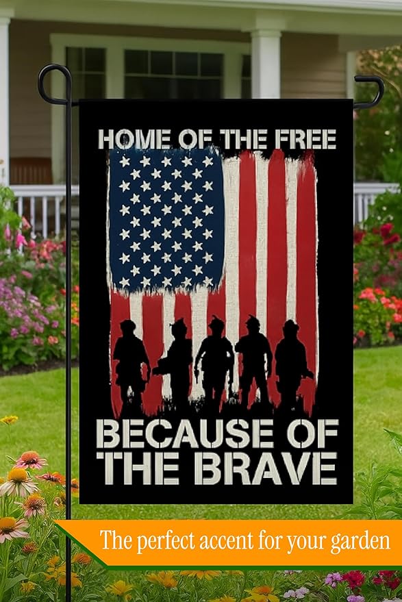 28x40 Inch Double Sided Summer Garden Flag - Memorial Day Yard Flag - Seasonal Large Outdoor Garden Flags of Burlap - Veteran USA flag 4th of July Independence Day - Yard Decorations