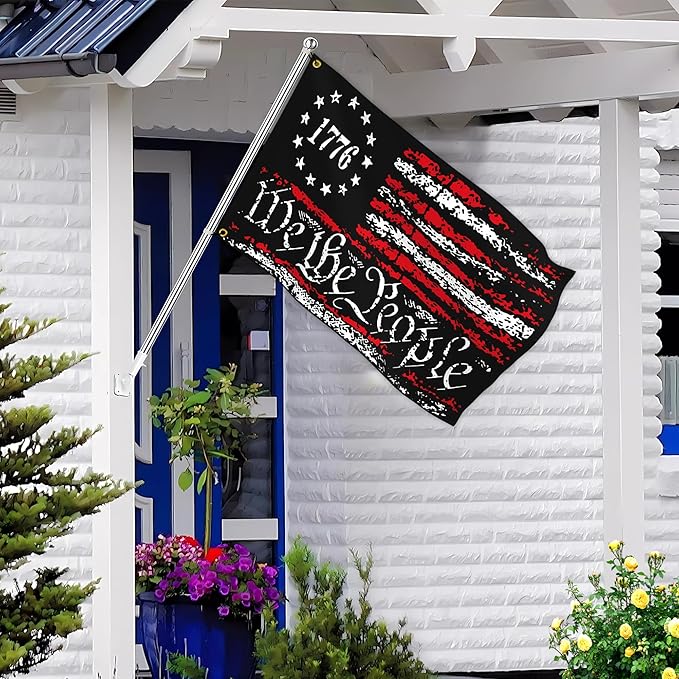 We The People Flag 3x5 Ft Outdoor 1776 American Flag Polyester Double Sided Mirror Printing for Outside House Indoor Yard Patriotic Banner Decor