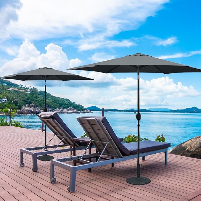 Goodgoods 9ft Patio Umbrella Replacement Canopy Market Umbrella Top Outdoor Umbrella Canopy (2pcs/package)