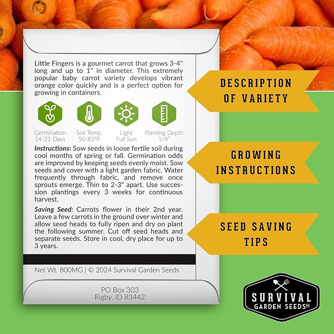 Home Garden Vegetable Seeds 30 Variety Pack – Heirloom Seed Vault Kit for Planting Non-GMO Vegetables, Herbs, Fruit – Emergency Preparedness Survival Food Grow Kit – Survival Garden Seeds (18,500+)