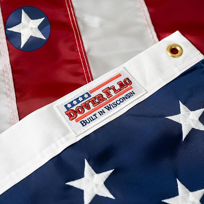 Premium American Flag for Outside 3x5 Made in USA | Outdoor Nylon Flag with Embroidered Stars & Hand-Stitched Stripes | US Sourced Materials | Built & Finished in Wisconsin