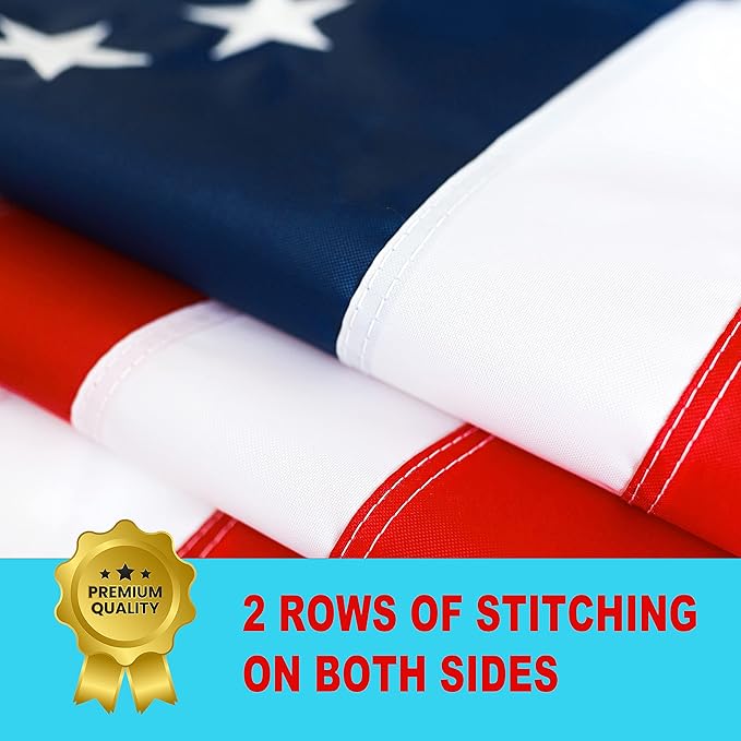 Betsy Ross Flag 3x5 Ft - Heavy Duty Weather Resistant American Flag - Embroidered 13 Stars - Brass Grommets - 2 Rows Of Stitching On Both Sides