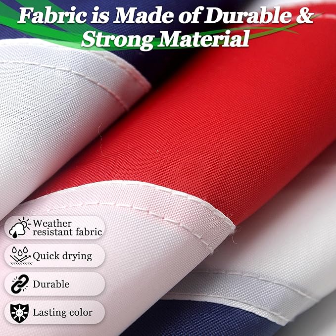 British Flag 3x5 Ft Tear-Shield 340D Polyester for Outdoor Double Sided Embroidered UK Flag National & Country Flag with Brass Grommets for Wall, Pole