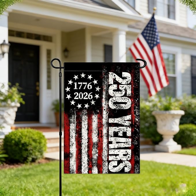 250th Anniversary USA Garden Flag 1776-2026 We the People Patriotic American Flags for Outside Double Sided 12x18 Inch 4th of July Outdoor Yard Banner Decorations