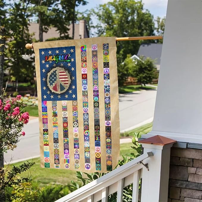 US Peace Flag 12 X 18 inch Double Side Vertical Garden Flag Indoor Outdoor Perfect Decoration