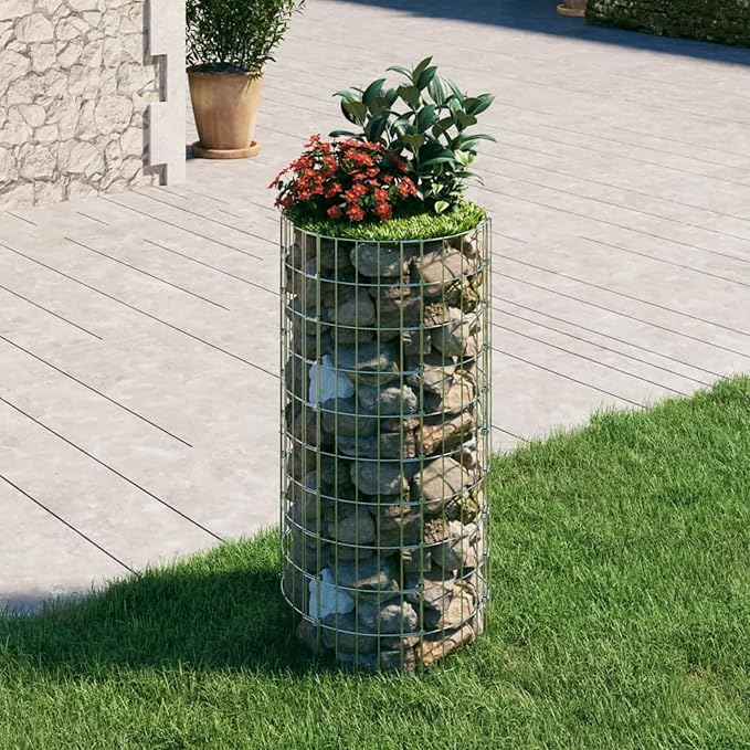 Gabions Raised Bed Stone Basket Plant Pot Stone Gabions Gabions Wire Basket Gabion Basket Spacer Gabion Column Gabion Fence 50 x 100 cm Galvanised Steel