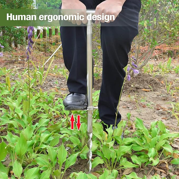 Soil Probe 36 Inch with 2 Bags, Twist Soil Sample Probe for Lawn House Plants, T-Handle Soil Sampler Probe Rod, Stainless Steel Soil Test Kits Tool for Soil Sampling