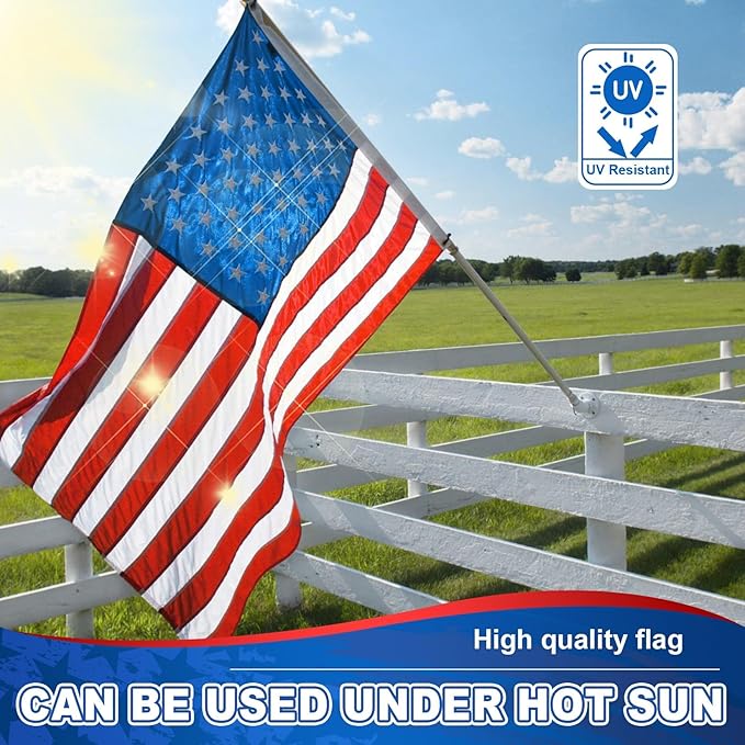 American Flags 4x6 Outdoor Use,Non Fading American Flags for Outside, American Flag Outdoor Heavy Duty, American Flag Longest Lasting,US Flag Embroidered Stars, Brass Grommets Sewn Stripes