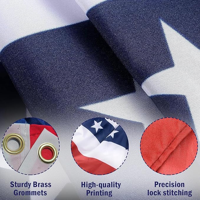 3x6 Ft American Flag Bunting - 4th of July Decorations USA Patriotic Pleated Fan Flag for Outdoor Porch Garden Decor 4 Pack