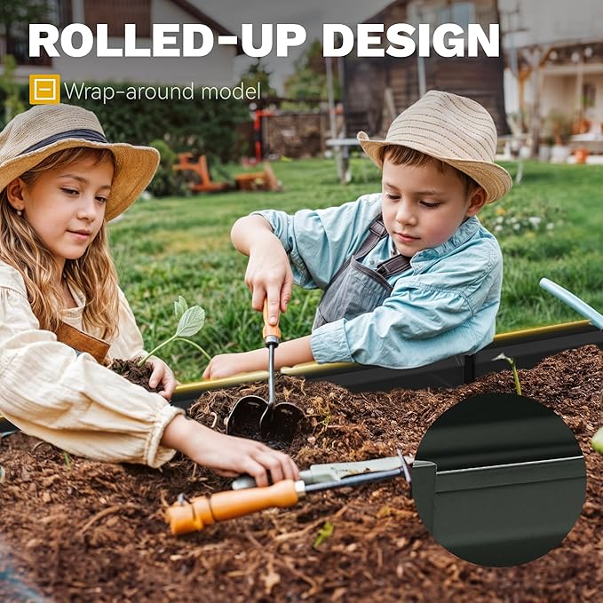 DWVO 2pcs 6 x 3 x 2 FT Raised Garden Bed Kit, Outdoor Galvanized Flower Bed with Gloves, Large Metal Planter Box for Vegetables, Flowers, Herbs, Fruits, Black