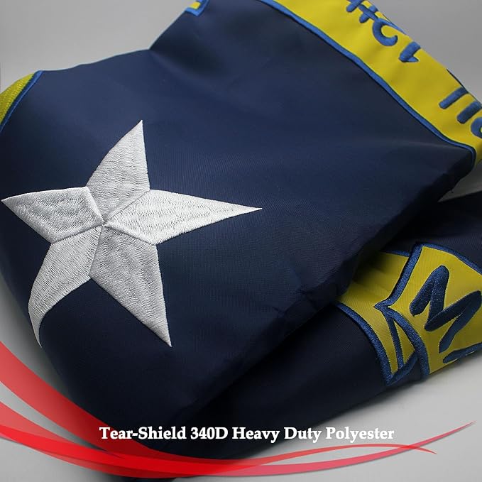 North Carolina State Flag 3x5 Ft Deluxe Full Embroidered Heavy Duty Polyester Durable NC Flag with Sewn Stripes and Brass Grommets for Indoor/Outdoor
