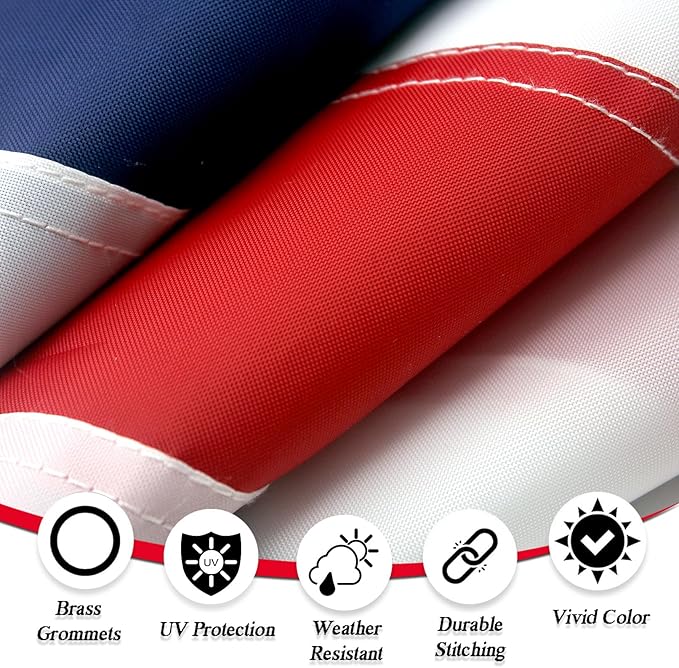 British Flag 3x5 Ft Tear-Shield 340D Polyester for Outdoor Double Sided Embroidered UK Flag National & Country Flag with Brass Grommets for Wall, Pole