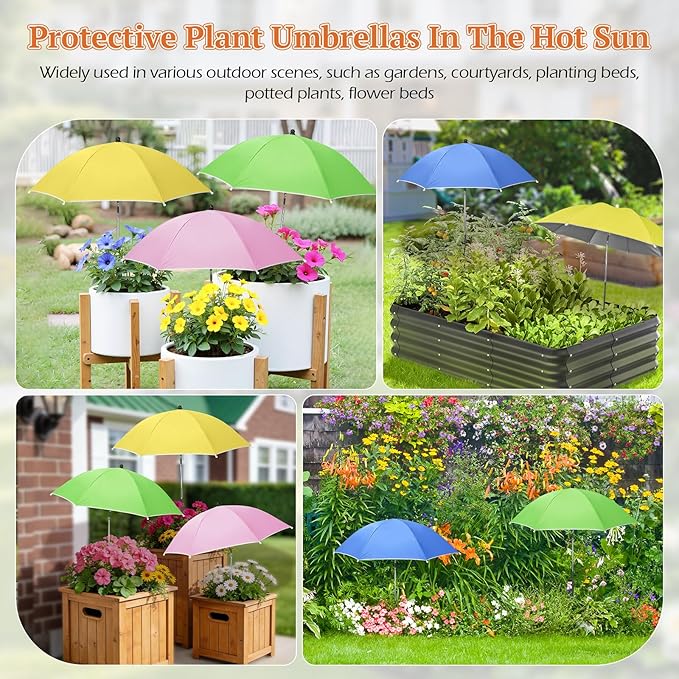 Plant Umbrellas for Outdoor Plants, Garden Umbrella Shade for Potted Plants and Garden Beds, Provide Shade to ‌Defend Plants From Blazing Sun
