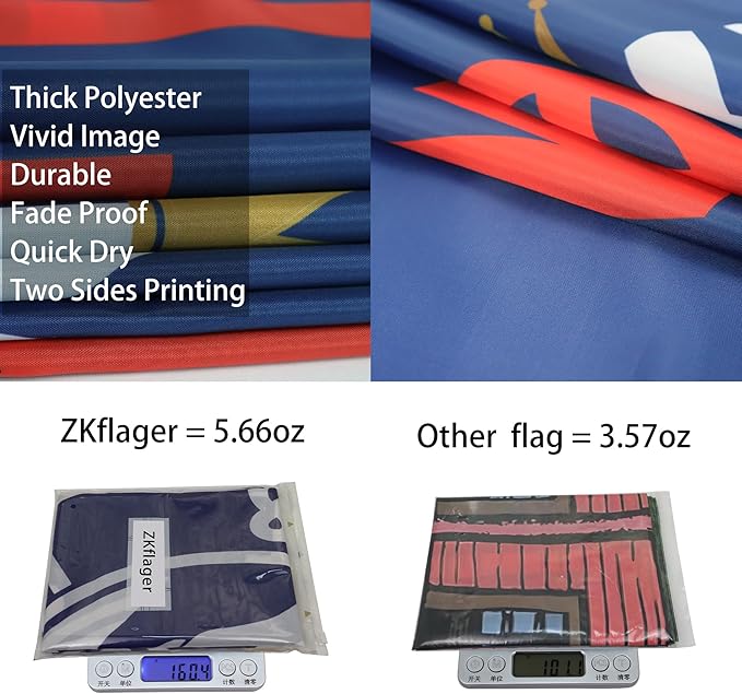 ZKflager No Kings In America Since 1776 Patriotic Funny Cool Flags Meme Flags Banner 3X5 Ft College Dorm Room Guys Man Cave Bedroom Outdoor Indoor Frat Bedroom Patio Garden Blue