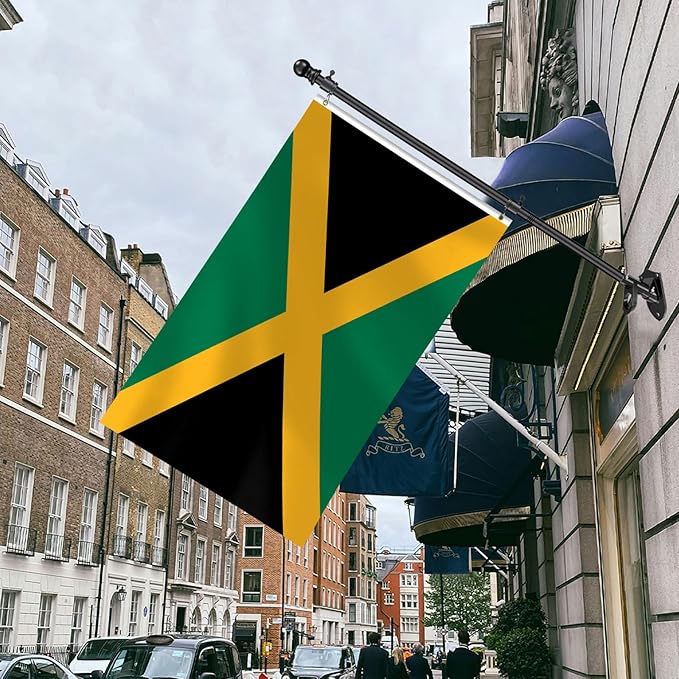 Jamaican Flag 3x5 FT Heavy Duty Jamaica Flag Double Stitched Vivid Color Fade Proof Outdoor Decor With Brass Grommets(Jamaica)