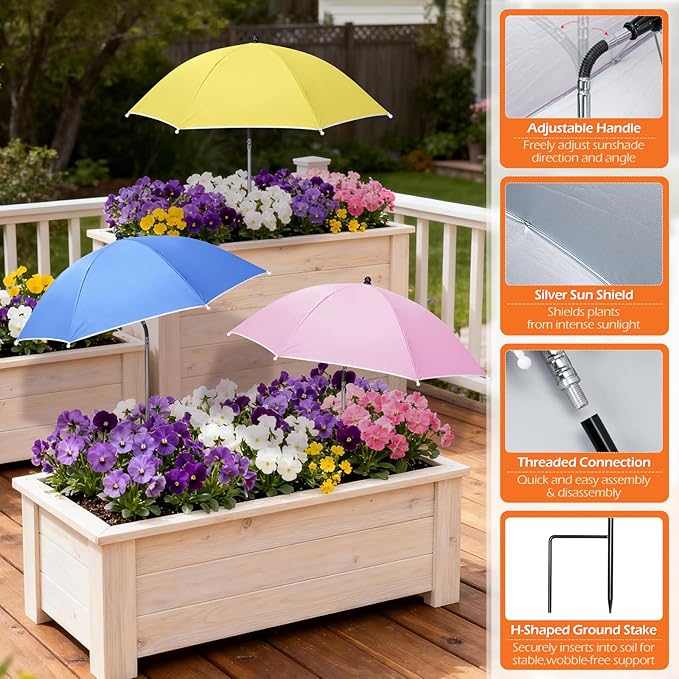 Plant Umbrellas for Outdoor Plants, Garden Umbrella Shade for Potted Plants and Garden Beds, Provide Shade to ‌Defend Plants From Blazing Sun