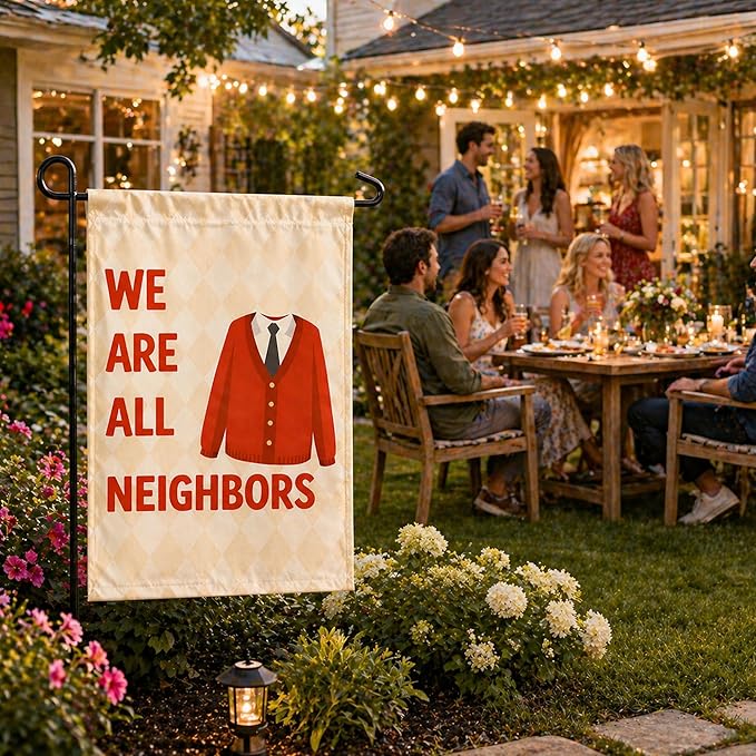 Fall Decor - We Are All Neighbors Garden Flag | Fall Thanksgiving Party Favors Supplies Decorations for Outdoor Outside - Inclusivity Diversity Love Thy Neighbor Banner for Garden Porch Patio Lawn Yard