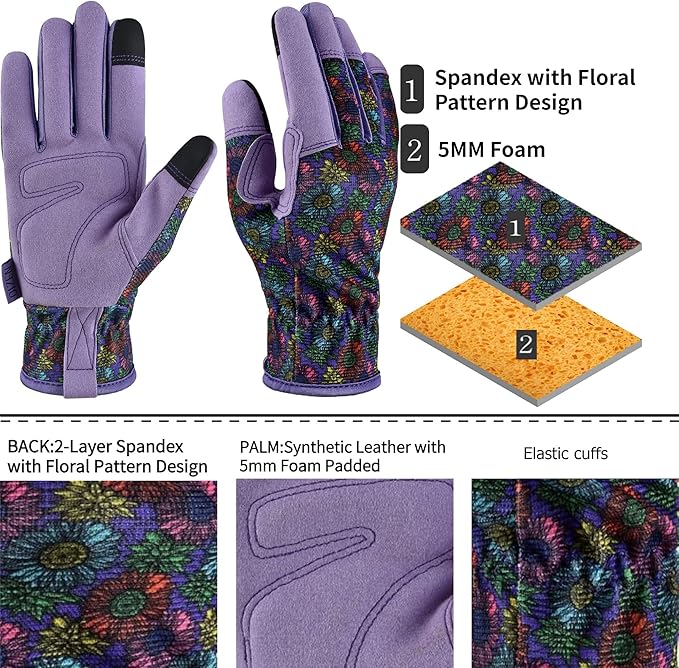 Gardening Gloves for Women and Men,Garden Gloves with Touch Screen, Thorn Proof Puncture Resistant Working Gloves, Gardening Gifts for Women, Size Small