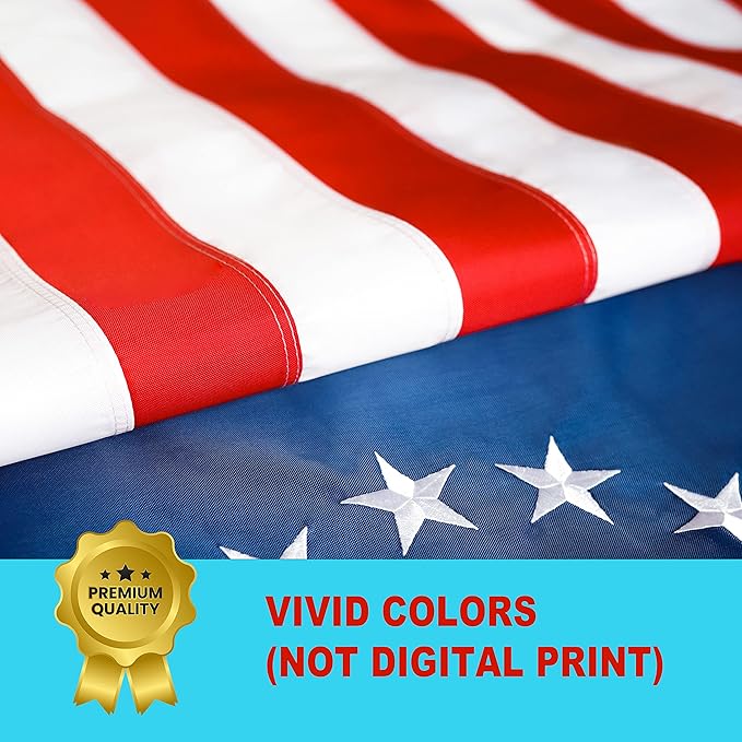 Betsy Ross Flag 3x5 Ft - Heavy Duty Weather Resistant American Flag - Embroidered 13 Stars - Brass Grommets - 2 Rows Of Stitching On Both Sides