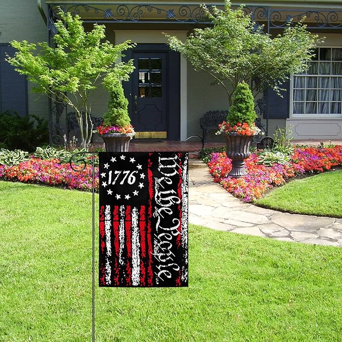 We The People 1776 Garden Flags 12x18 Inch Double Sided Betsy Ross 13 Star 4th of July Polyester Garden Flag for Yard Lawn Events Party indoor and Outdoor Decoration