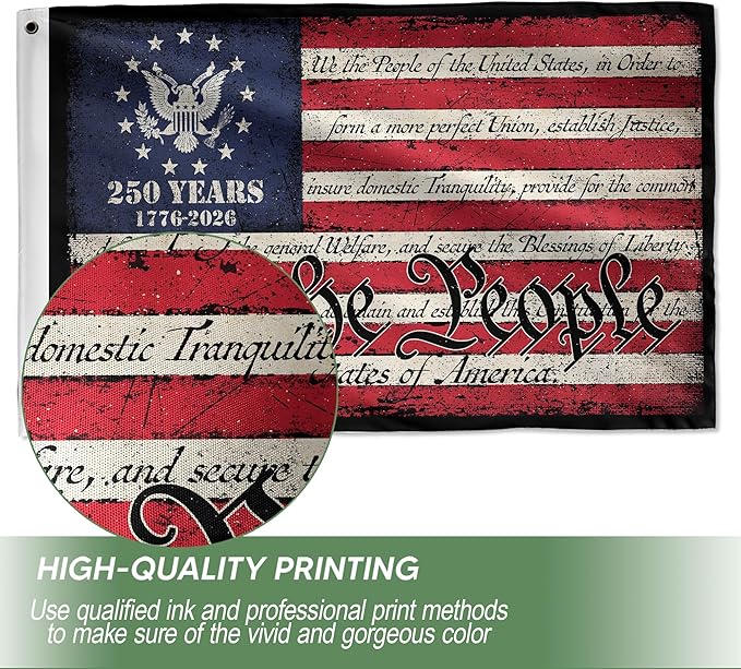 250 Anniversary Usa Flag, Commemorative House Flags, Two-sided Design 4x6 Ft, Patriotic Flags 3