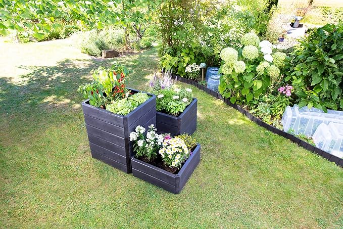645115 Exaco Ergo Small Raised Bed, Square, Anthracite