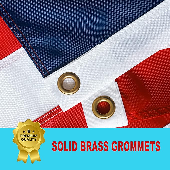 Betsy Ross Flag 3x5 Ft - Heavy Duty Weather Resistant American Flag - Embroidered 13 Stars - Brass Grommets - 2 Rows Of Stitching On Both Sides