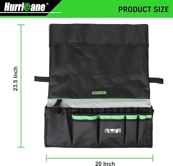 HURRICANE 5 Gallon Bucket Tool Bag Organizer, Garden Tool Caddy with 52 Pockets, Waterproof for Most Buckets