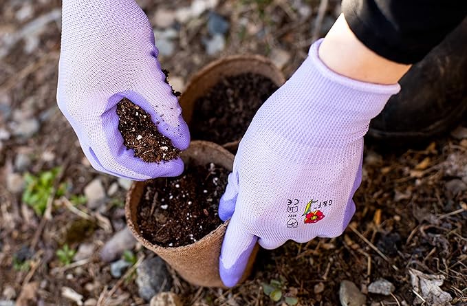 6 Pairs Women Gardening Gloves with Micro-Foam Coating - Garden Gloves Texture Grip - Working Gloves For Weeding, Digging, Raking and Pruning, Medium, Assorted color