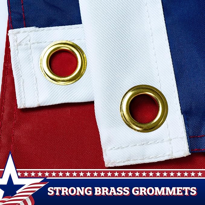 G128 Betsy Ross American Patriotic Bunting & Flag Pulldown, 13 Embroidered Stars in Circle Pattern with 7 Fully Sewn Stripes, Decorative Bunting, 20" x8', 20 Inch Width and 8 Foot Long (1 Piece)