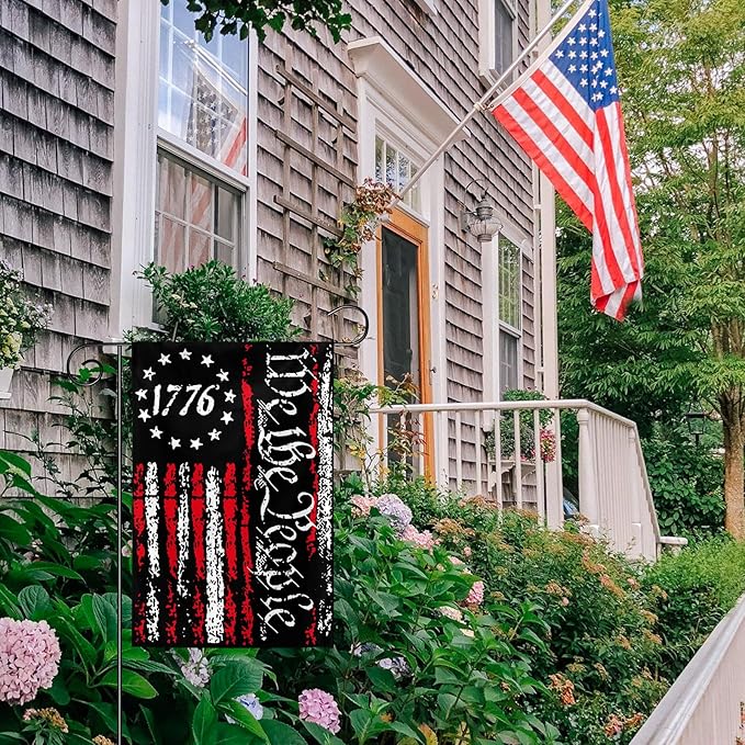 We The People 1776 Garden Flags 12x18 Inch Double Sided Betsy Ross 13 Star 4th of July Polyester Garden Flag for Yard Lawn Events Party indoor and Outdoor Decoration