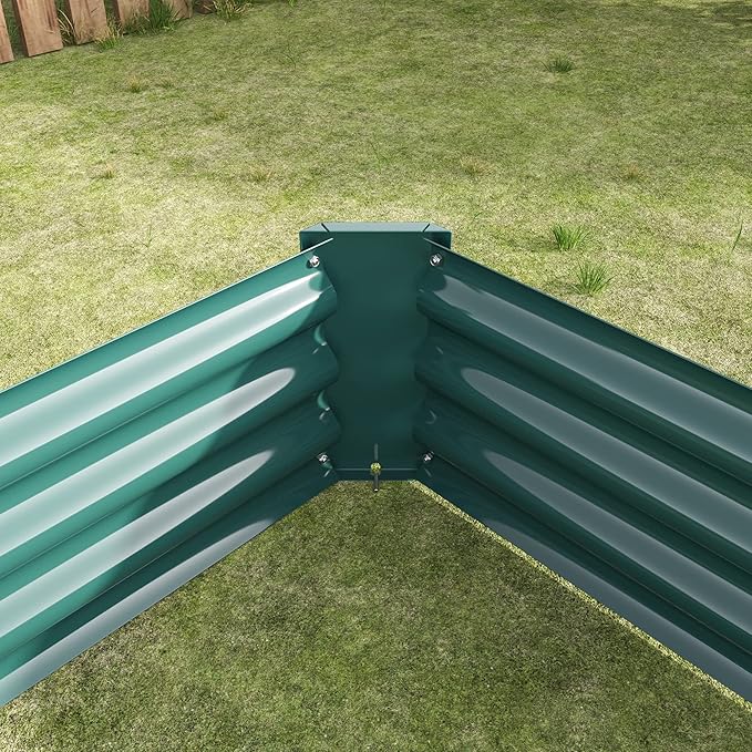 Raised Garden Bed Kit Metal Raised Bed G7.6x3.7x0.98ft for Flower, Vegetables Herb Green