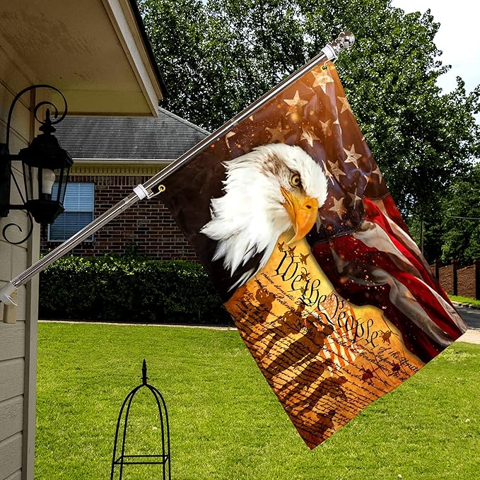 We The People American Flag 3x5 Ft Memorial Day 4th of July Independence Day Flag Polyester Mirror Printing for Outdoor House Yard Indoor, Bald Eagle Amrican Flag Patriotic Freedom Flag Banner Decor