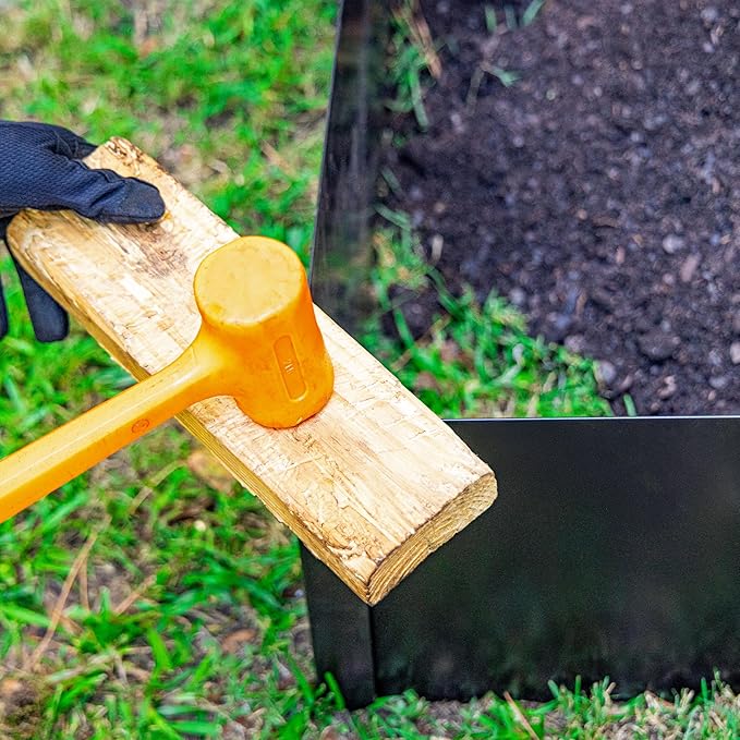 14 in. Tall x 4 ft x 4 ft Metal Raised Garden Bed Kit – Large Steel Garden Box with Serrated Ground Edging, Heavy-Duty Raised Bed for Vegetables & Flowers, Made in USA by Tie Down