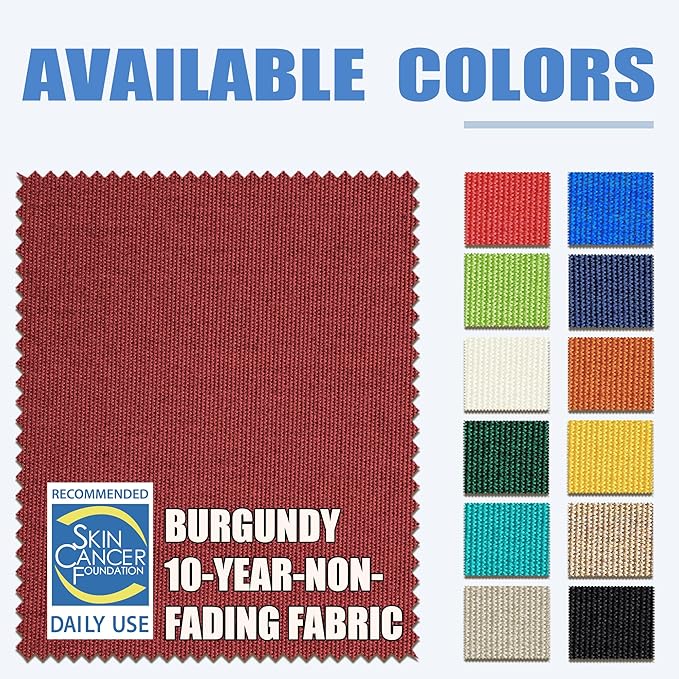EliteShade USA 10-Year-Non-Fading 9Ft Market Umbrella Patio Umbrella Outdoor Table Umbrella with Ventilation, Burgundy