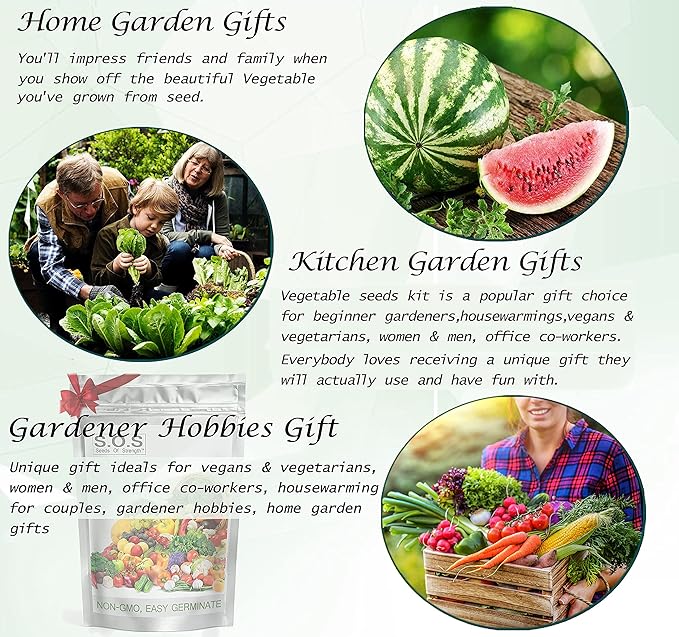 Starter Seed Kit: 15,000+ Seeds, 40 Heirloom Fruit & Vegetable Varieties – Perfect Gardening Gift - Planting Instructions - Indoors, Outdoors, or Hydroponically