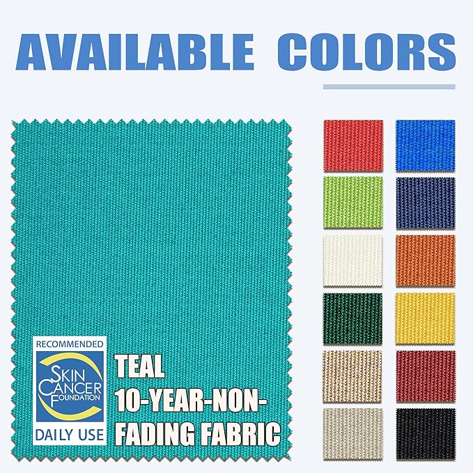 EliteShade USA 10-Year-Non-Fading 9Ft Market Umbrella Patio Umbrella Outdoor Table Umbrella with Ventilation, Teal