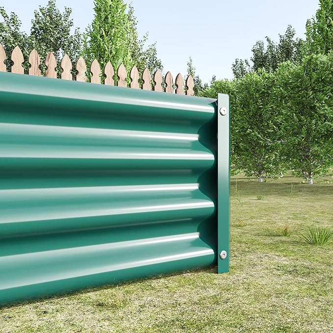 8x4x1FT Raised Garden Bed Kit, Large Metal Planter Raised Garden Boxes Outdoor, Vegetable Boxes-Rectangle Metal Flower Box for Planting,Fruit,Herb (Green, 6x3x1ft)