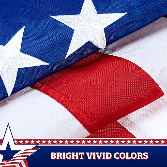 G128 Betsy Ross American Patriotic Bunting & Flag Pulldown, 13 Embroidered Stars in Circle Pattern with 7 Fully Sewn Stripes, Decorative Bunting, 20" x8', 20 Inch Width and 8 Foot Long (1 Piece)