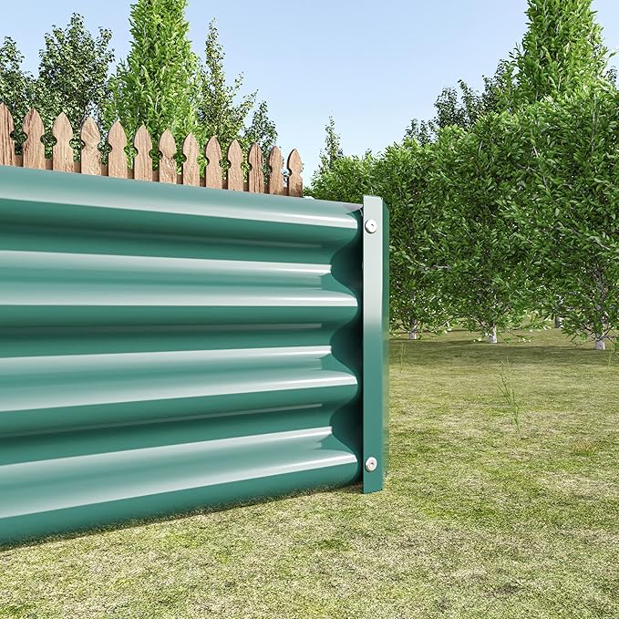 Galvanized Raised Garden Beds Outdoor, 7.6×3.7×1 ft Planter Raised Beds for Gardening, Vegetables, Flowers, Large Metal Garden Box, Tool-Free Assembly (Green, 7.6×3.7×1ft)