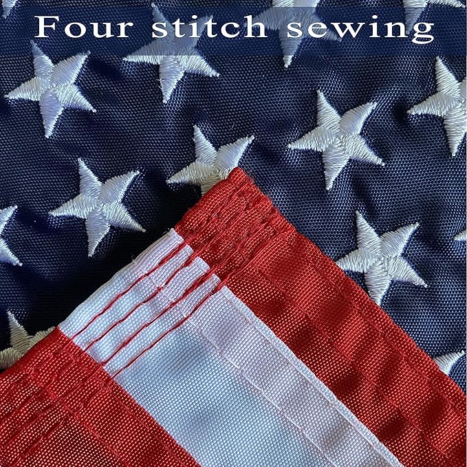 WDGG American Flag for Boat Flags Marine 12x18- (4 Heavy Duty Clips) Embroidered Stars and Brass Grommets (Resistant To Sunlight & Saltwater) US Boat Cabin Flag for Various Boat, Yacht