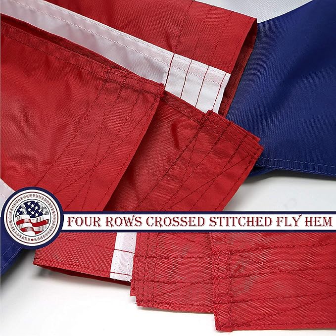 G128 American USA Flag | 5x8 Ft | WindFlyer Series Embroidered Nylon | Country Flag, Embroidered Stars, Sewn Stripes, Indoor/Outdoor, Brass Grommets, Heavy Duty
